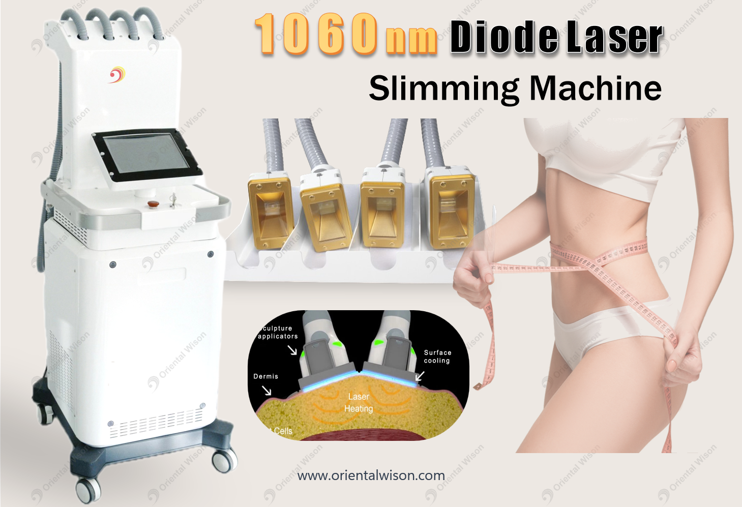 1060nm Diod Laser Sculpsure Mesin pelangsing badan bukan invasif