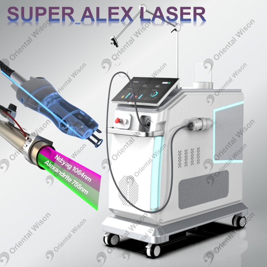 Alexway Alexandrite Laser Hair Removal ND YAG Long Pulse Laser Vascular Pigment Removal Peralatan Kecantikan
